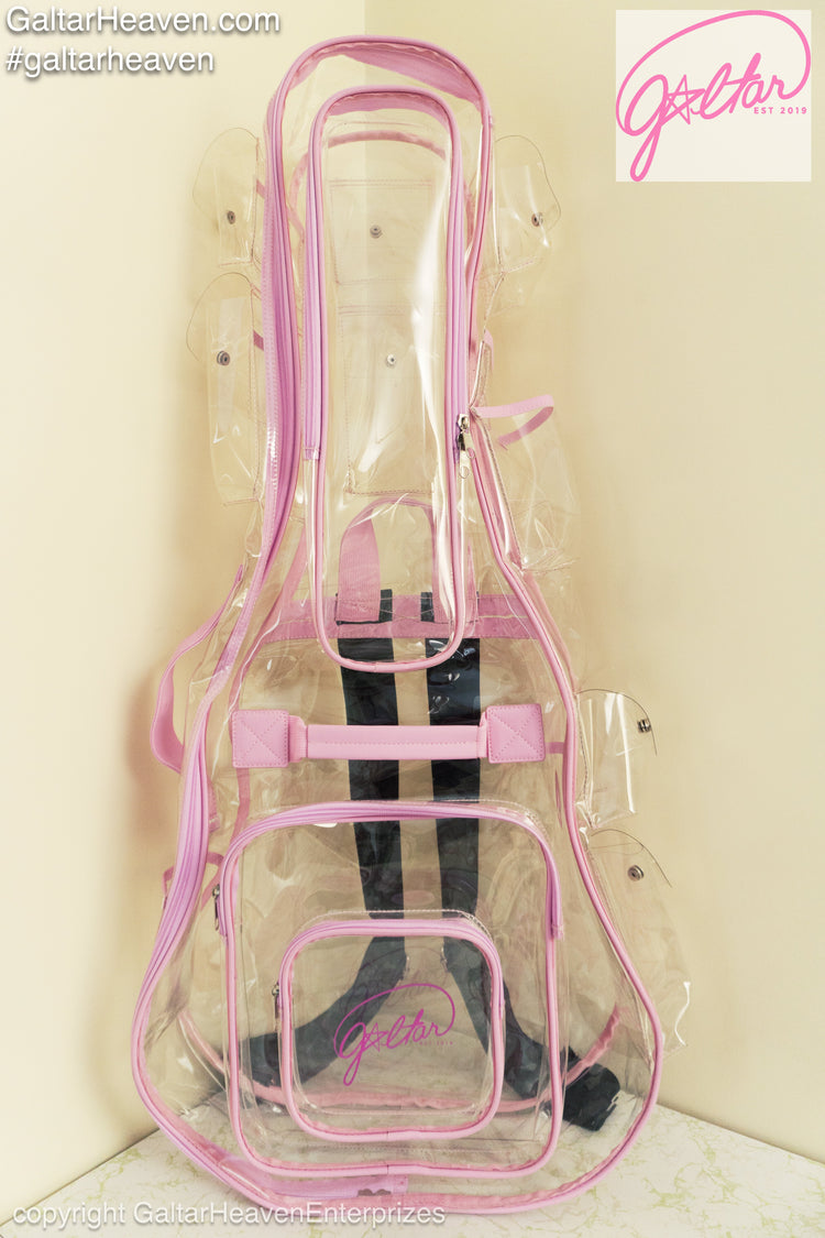 Clear Guitar Case with Solar Charging Panel