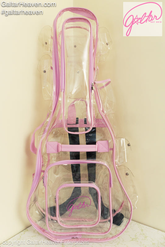 Clear Guitar Case with Solar Charging Panel