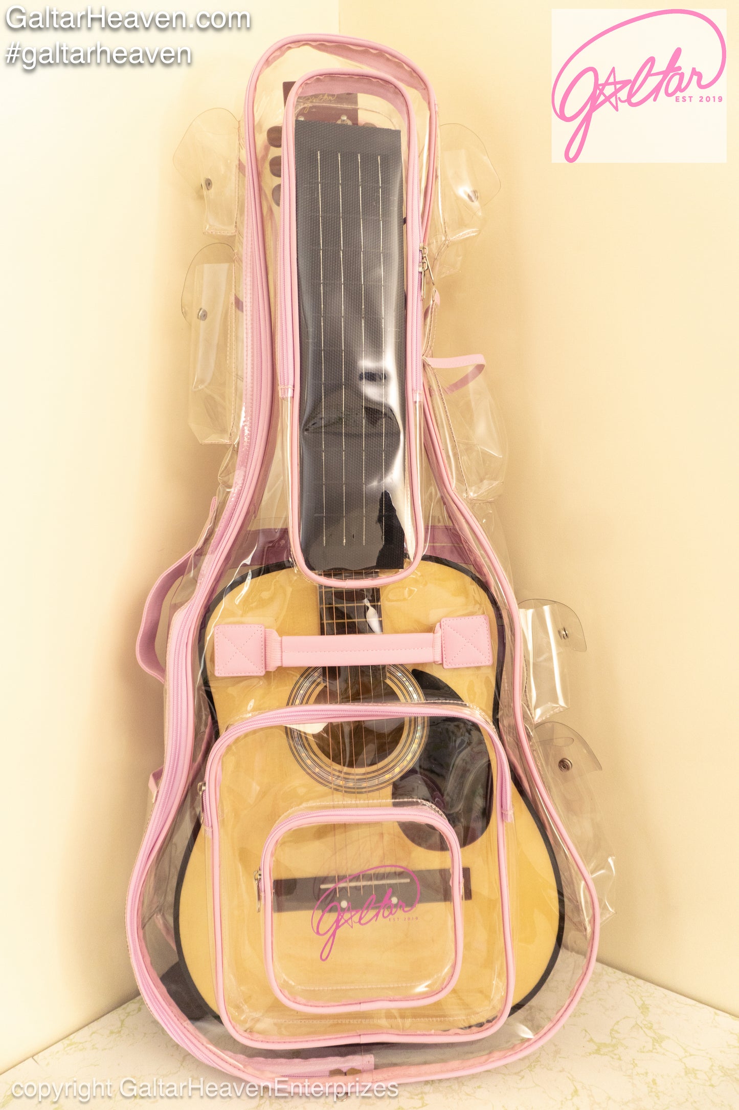 Clear Guitar Case with Solar Charging Panel