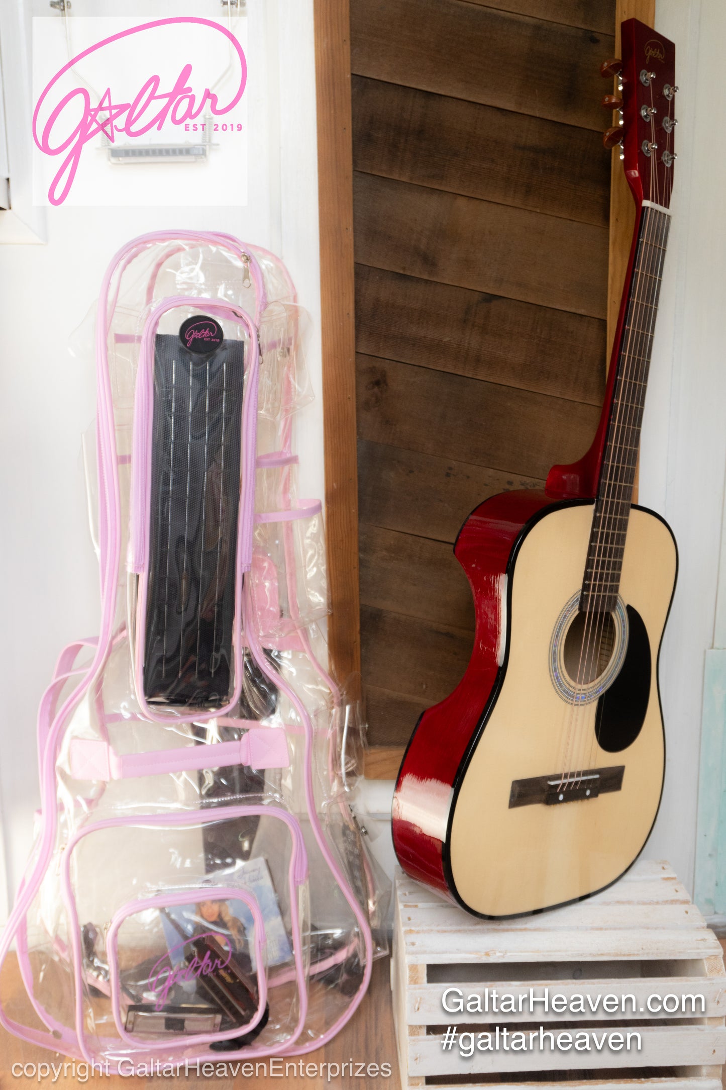 Clear Guitar Case with Solar Charging Panel