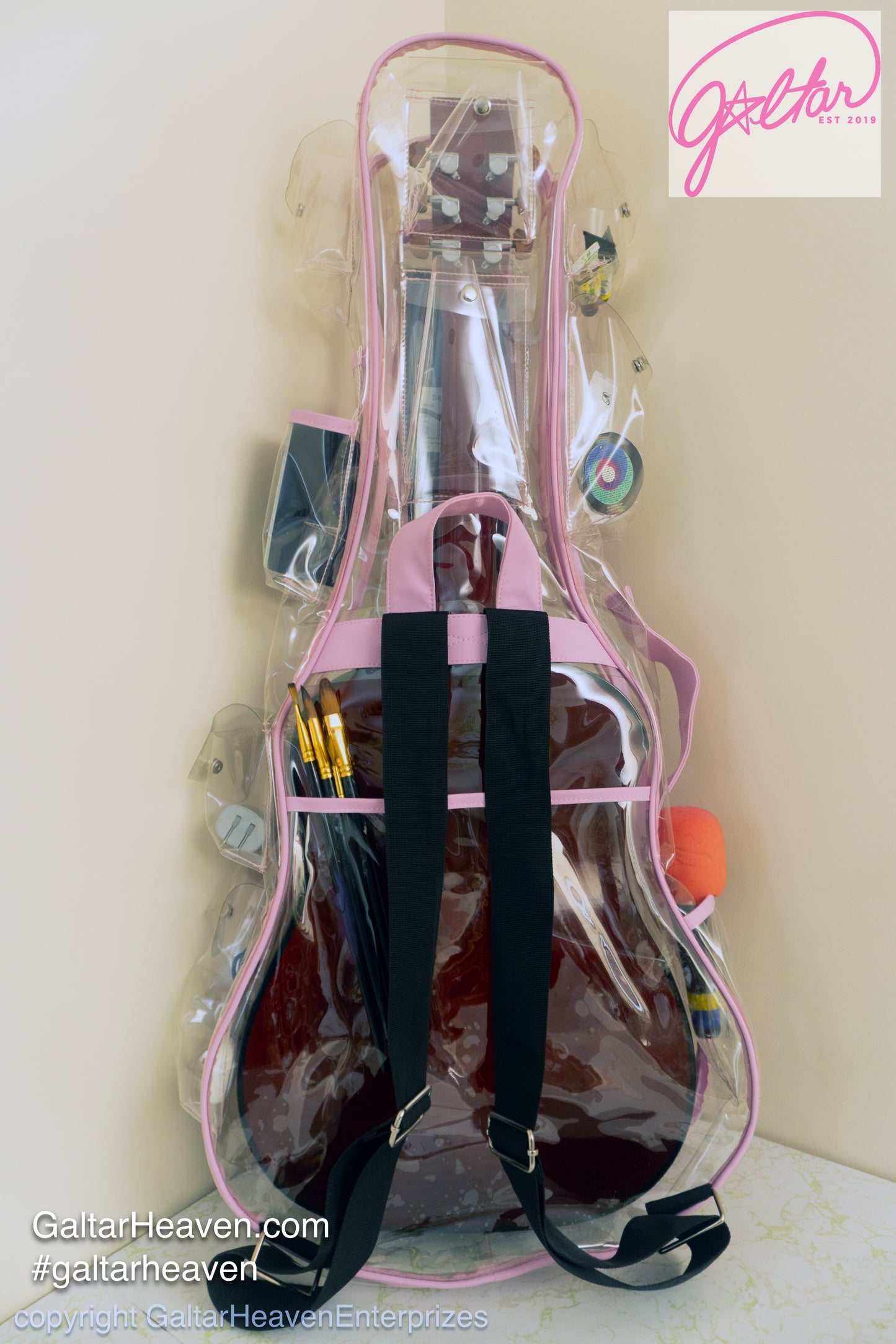 Clear Guitar Case with Solar Charging Panel