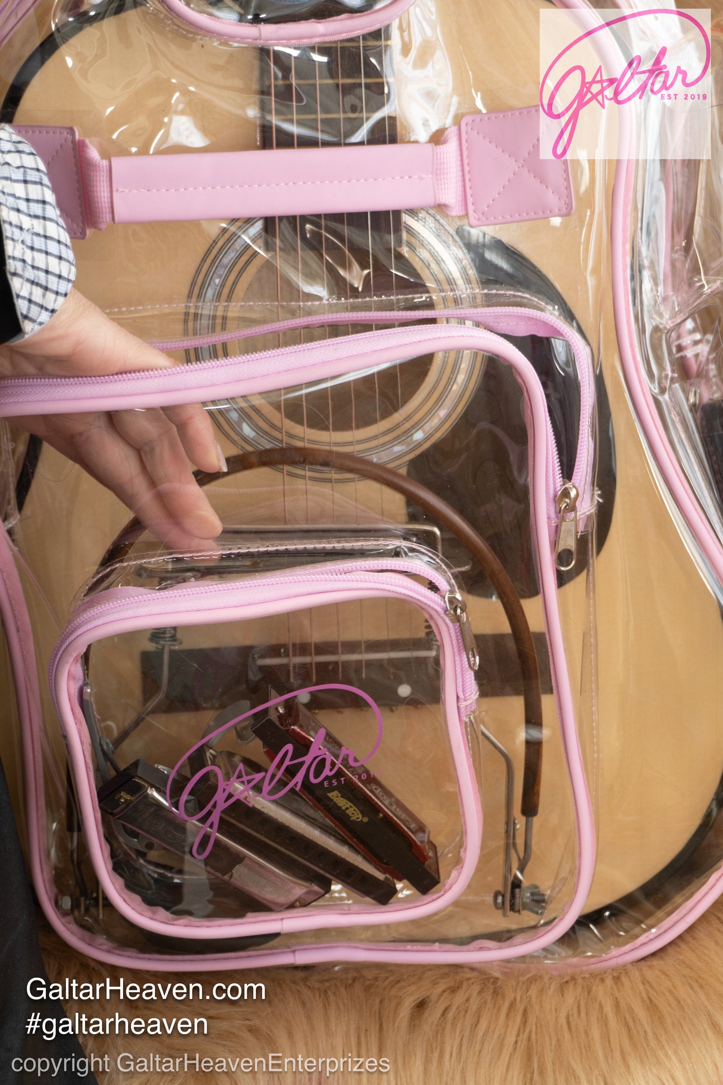 Clear Guitar Case with Solar Charging Panel