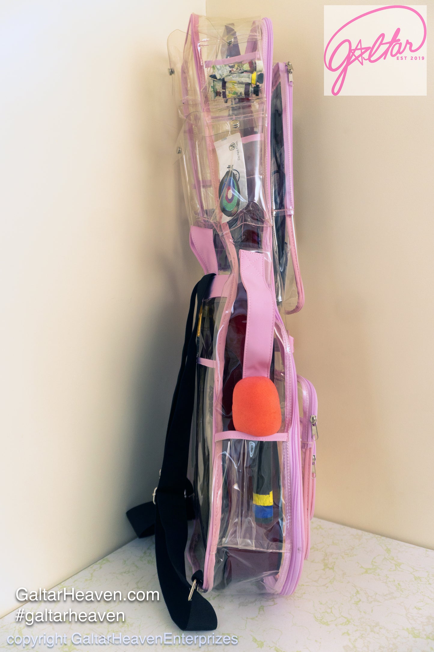 Clear Guitar Case with Solar Charging Panel