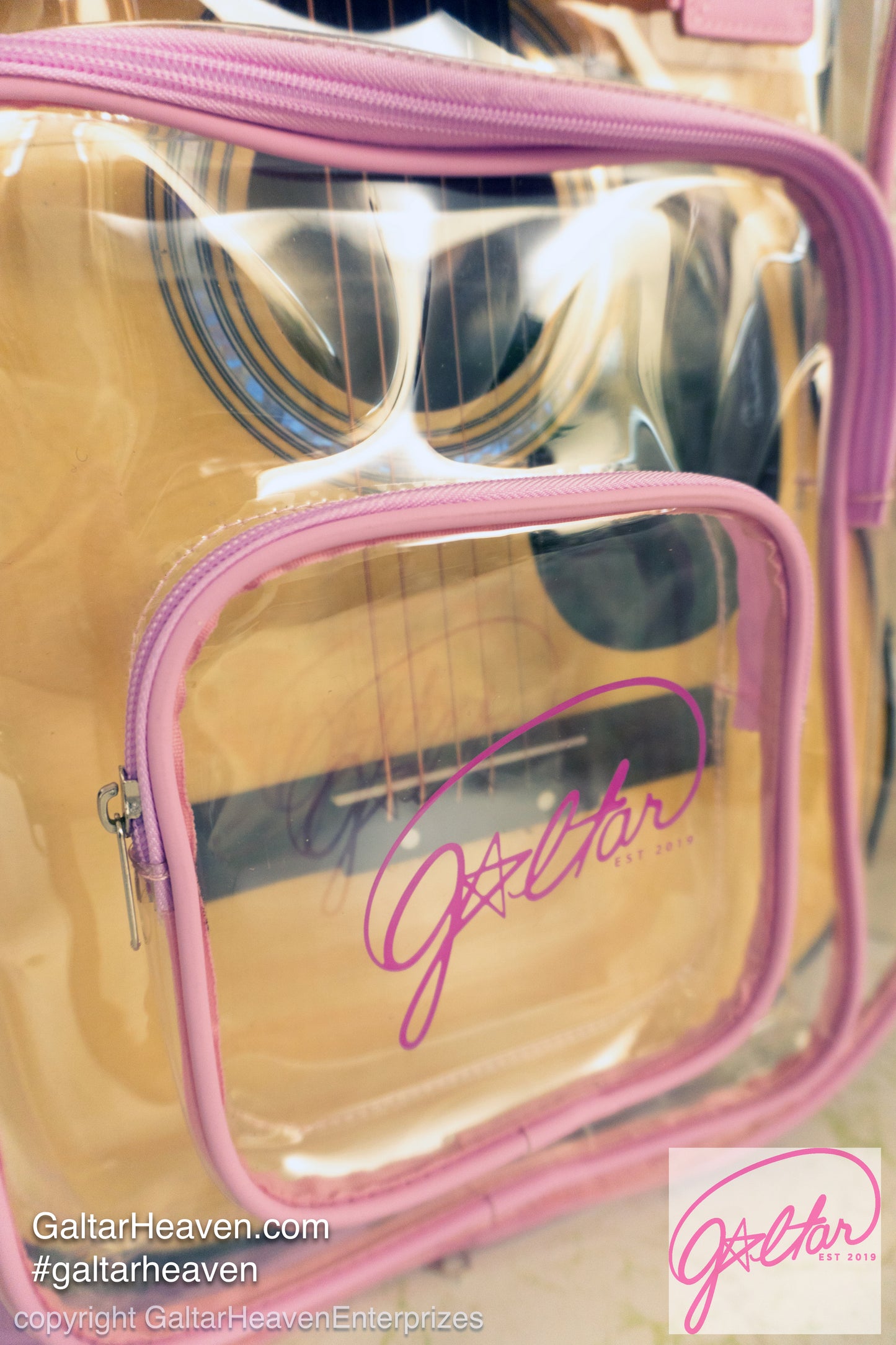 Clear Guitar Case with Solar Charging Panel