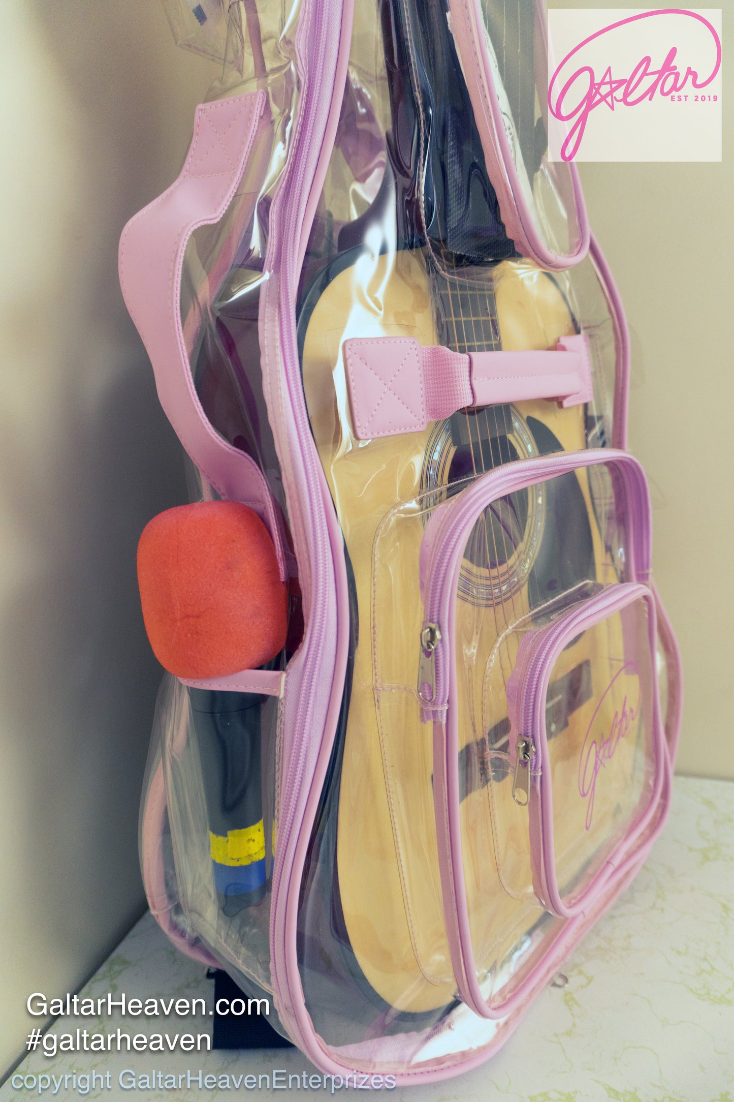 Clear Guitar Case with Solar Charging Panel